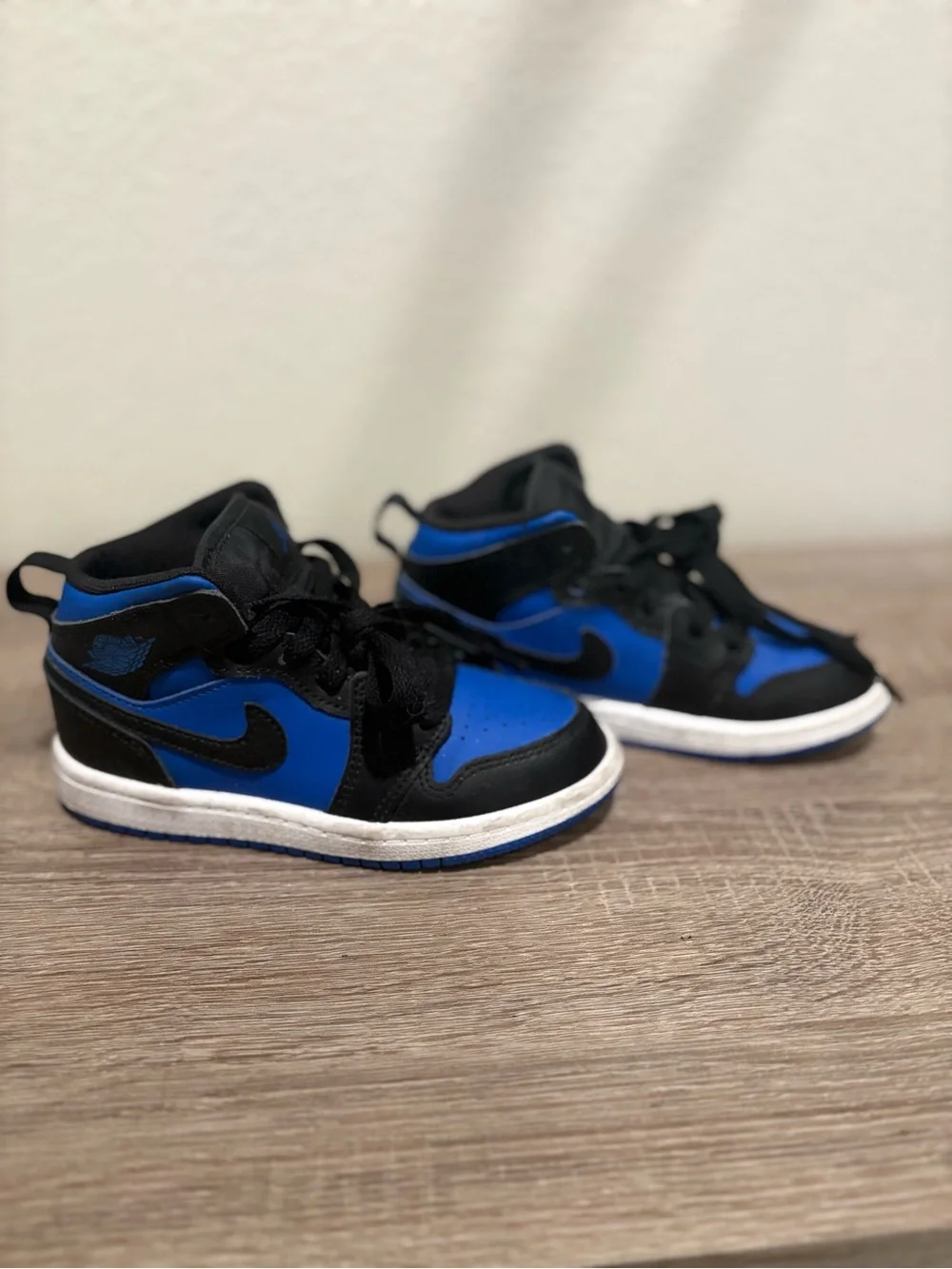 Nike Kids Black and Blue High-Top Sneakers